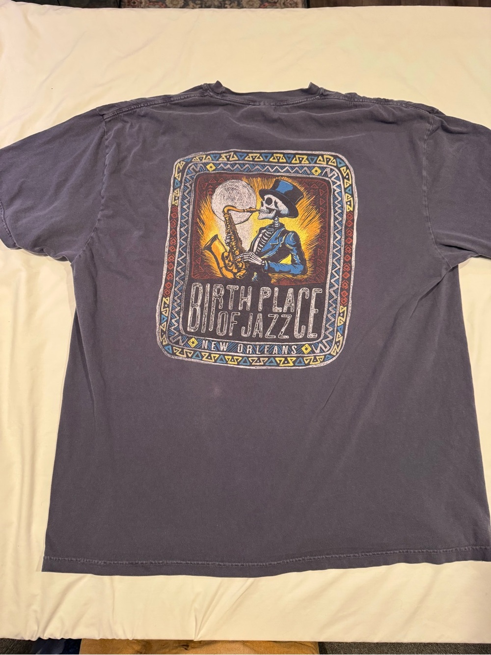Comfort Colors New Orleans 'Birthplace of Jazz' Short-Sleeve Tee - Blue Gray